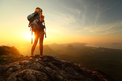 Woman at mountain top